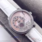 Perfect Replica Glashutte Original PanoMatic Luna 40 MM Automatic Ladies Watch - Pink Dial And Diamond Case